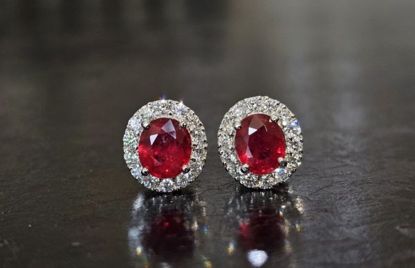 Rubies and Diamonds Gold Earstuds