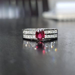 Ruby and Diamonds White Gold Ring